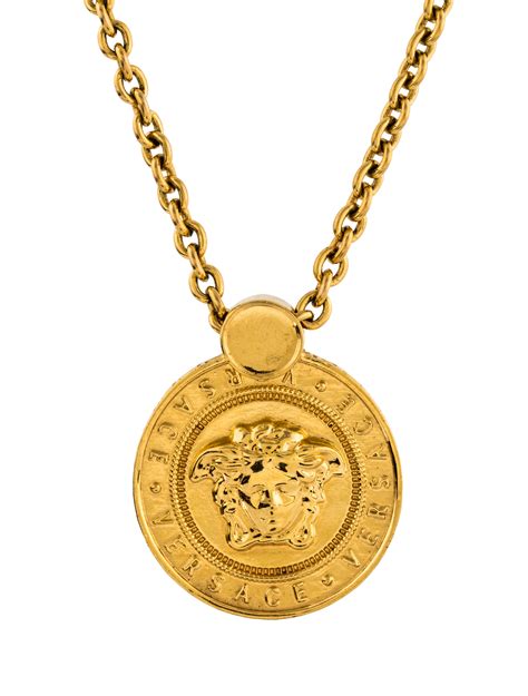 versace medusa head pendant neckalce|Versace Medusa necklace with tag.